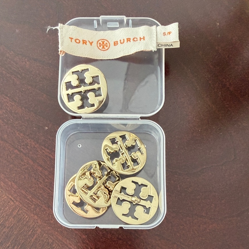 Tory Burch Gold Logo Button Set of 5